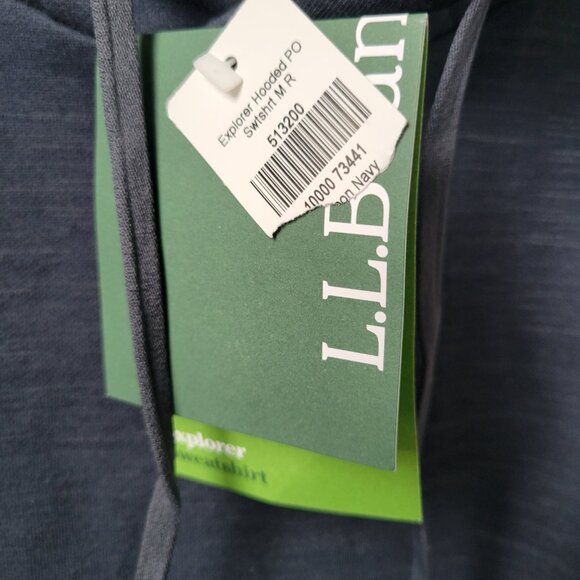 NEW L.L. Bean Explorer Pullover Hooded Sweatshirt Carbon Navy Blue XL - Picture 13 of 15